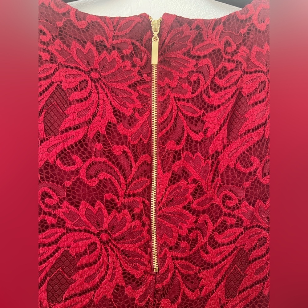 Liz Claiborne Burgundy Lace Party dress Size 14 Used Once (0496) - Picture 11 of 13
